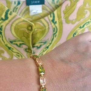 Green & blush pink gem bracelet